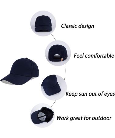 LANGZHEN 100% Cotton Outdoor Kids Baseball Cap Hat - Adjustable Sun Hat for Girls Boys 1-2 Years (Navy) - Buy Online on GoSupps.com