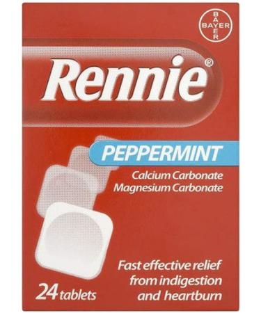 Buy Rennie Peppermint Tablets (24) - Fast Relief for Heartburn & Indigestion - International Shipping Available - Buy Online on GoSupps.com