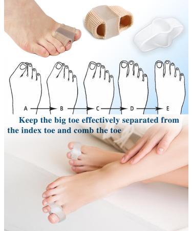 GRODE Bunion Toe Separators - Soft Gel Bunion Corrector for Women Men - Toe Spacers for Feet - Elasticity Hammer Toe Straightener - 4 Nylon + 4 Gel - Buy Online on GoSupps.com