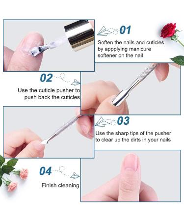 Stainless Steel Nail Shaver Spatula Set - Manicure Tool & Nail Cleaner Remover - Premium Scrapers & Spoon - Buy Online on GoSupps.com