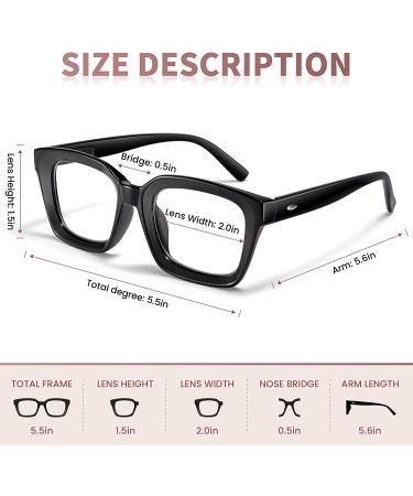Miyya 6 Pack Fashion Reading Glasses for Women | Blue Light Blocking Anti UV Oversized Square Readers with Spring Hinge | 6 Pack Mix 2.0 x - Buy Online on GoSupps.com