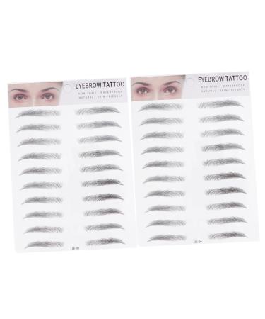 Ipetboom 2pcs 3d Eyebrow Stickers Eyebrow Sissor Kit -like Imitation Eyebrow Water Proof 6 Stickers