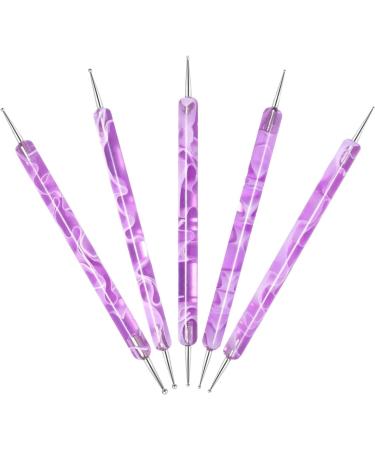 Double Sided Brush Nail Liner Brush - 5 Pieces Nail Liner Brush Dotting Pen | Double Sided Nail Dotting Drawing Tool Multifunctional Nail Brushes Nail Liner Brush Dotting Pen purple - Buy Online on GoSupps.com