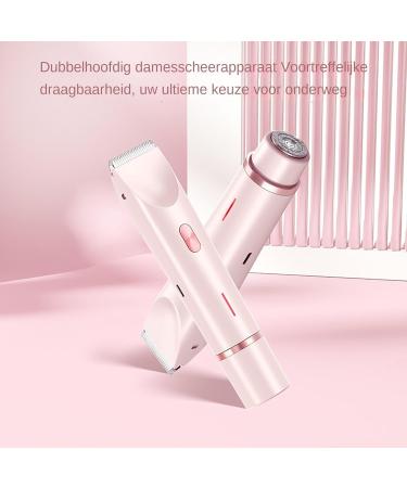 Portable Shaver Electric Shaver for Women Double Head Shaver Portable Body Hair Trimmer Shaver for Women Care Wet and Dry Use Groomer Pink - Buy Online on GoSupps.com