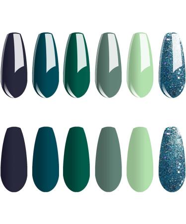 Vishine UV Nail Polish Green Glitter 6 Colours Green Gel Nail Polish Kit Green Gel Nail Polish Set Olive Green Avocado Dark Green Soak Off LED Gel Nails Gel Nail Polish 8 ml - Buy Online on GoSupps.com