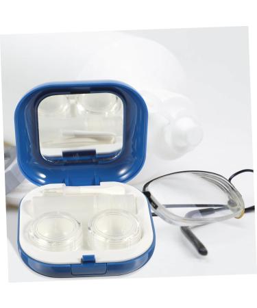 JECOMPRIS Contact Lens Travel Kit - 2 Sets of Stylish ABS Containers & Makeup Box for Cosmetic Lens Care - Portable Blue Case (7.3x7.3x2.6cm) | International Shipping Available - Buy Online on GoSupps.com