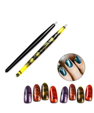 9-Piece Cat Eye Nail Magnet Tool Set for Gel Polish Nail Art | Double-Head Flower Design Pens and Multi-Function Board - Buy Online on GoSupps.com