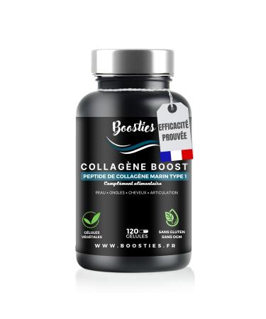 Collagen Boost 2400mg Aquacol Patented Collagen 120 Capsules Hydrolyzed Marine Collagen Peptides - Type 1 Anti-Aging Beauty Skin Hair Joints Proven Effectiveness.