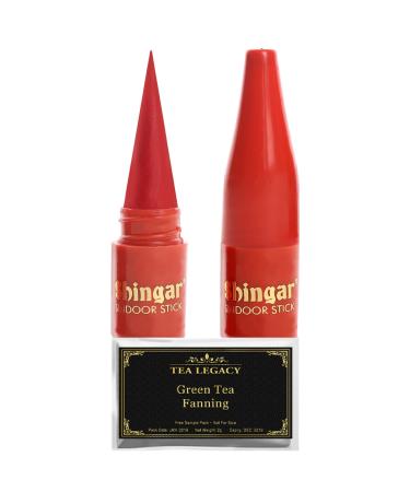 Yogic Mantra Shringar Sindoor Sticks Bright Red Color (2 Pack with TeaLegacy Free Sample) Premium Sindur Stick for Women. Sweat Resistant for Bindi Dots Forehead Tikka Mang Sindoor