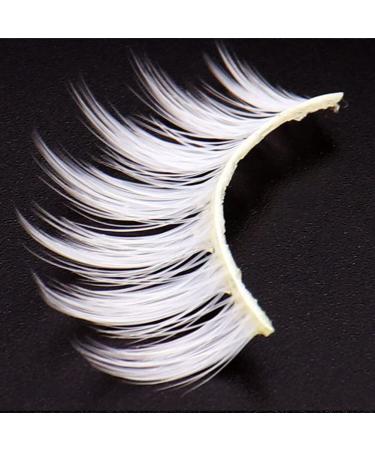 Ysimee 3 Pairs White 15mm Handmade Reusable Eyelashes - Natural Look for Halloween Cosplay & Masquerade Parties - Buy Online on GoSupps.com