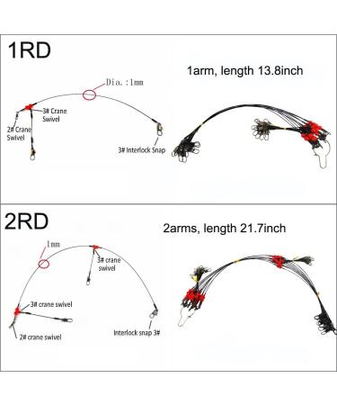 JSHANMEI Stainless Steel Wire Fishing Leaders 12pcs/lot | High-Strength Fishing Wire Rigs with Swivels, Snaps, Beads | Steel Wire Leader Spinner Tackle for Fishing Lures - Buy Online on GoSupps.com
