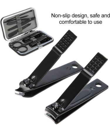 Fingernail Scissors 2 Color 8 in 1 Mini Nail Kit Travel Manicure Kit Stainless Steel Nail Clippers Set Nail File Nail Manicure Kit (Black) - Buy Online on GoSupps.com