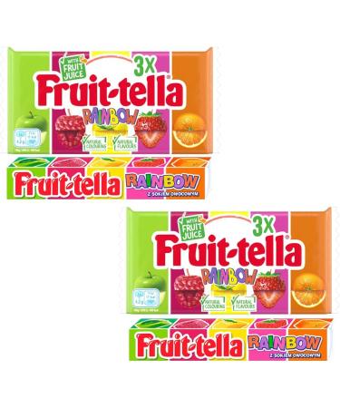 Fruitella Rainbow 3 Bars Sweets Pack - Made with real fruit juice - Pack of 2 - Buy Online on GoSupps.com