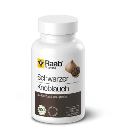 Raab Vitalfood Bio Black Garlic Capsules 50 pieces with S-Alylcystein (SAC) made of organic black garlic powder from Spain taste and odorless