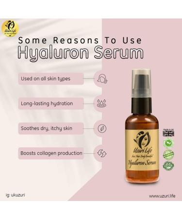 Uzuri Life 100% Pure Hyaluron Acid Serum for Face Reduce fine lines wrinkles and Anti-aging serum for Men & Women 50mL - Buy Online on GoSupps.com