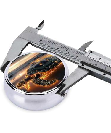 Shop Glittering Turtle Portable Metal Pill Box - Round Mini 3-Compartment Design for Small Pills | Ideal for Travel | Buy Now - Buy Online on GoSupps.com