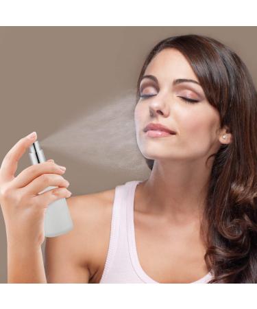 2-Pack 3.4oz Empty Frosted Glass Perfume Atomizer Spray Bottles - Fine Mist Spray, Silver Frosted Design - Buy Online on GoSupps.com