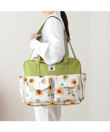 SONARIN Large Capacity Waterproof Baby Changing Tote Bag - Stylish Portable Diaper Bag with Shoulder Strap & Changing Mat, Sunflower Design - Buy Online on GoSupps.com