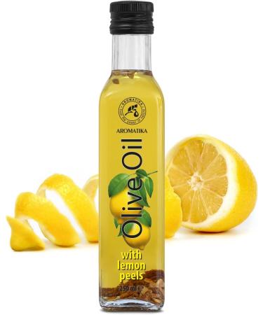 Olive Oil with Dried Lemon Zest 250ml - Lemon Infused Olive Oil - Olive Oil with Spices - Fresh Olive Oil - Cooking Olive Oil - Good for Salad - Natural Taste - Buy Online on GoSupps.com