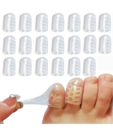 Silicone Anti-Friction Toe Protector Silicone Breathable Little Toe Protectors Gel Toe Caps Toe Protectors for Corns Blister Calluses Toe Covers (20Pcs)