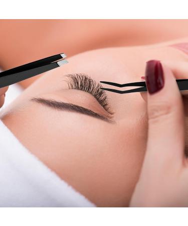 Eyebrow Tweezer Scissors - Set of 3 Stainless Steel Salon Eyebrow Tweezers Slant Tip Women Girls Precision Eyebrow Shaping Tweezers for Craft Classes Bedroom black style - Buy Online on GoSupps.com