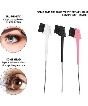 Double Sided Eyebrow Brush Comb for Lash Brow Grooming Hair Styling with ABS Stainless Steel Nylon Hair Makeup Tool - Buy Online on GoSupps.com