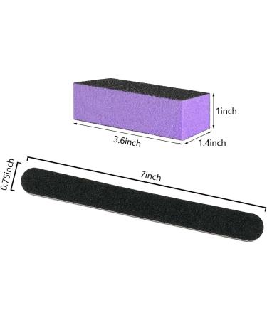 5 Pack Nail File and Buffer Block - Professional Manicure Tools Kit, 100/180 Grit Black Nail Pedicure File for Sanding, Buffing, Grinding - Plisher File Included - Buy Online on GoSupps.com