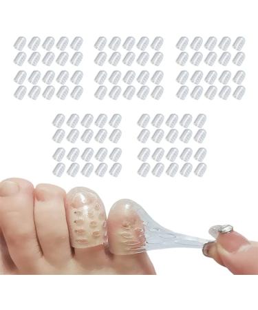 TOKZON 100pcs Silicone Anti-Friction Toe Protector 2023 New Silicone Breathable Toe Covers Gel Toe Protectors Prevents Rubbing for Corns Blisters and Ingrown Toenails-100pcs