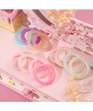 PinkSheep 24 Pack No Crease Hair Ties - Colorful Elastic Coil Hair Accessories for Women and Girls - Buy Online on GoSupps.com