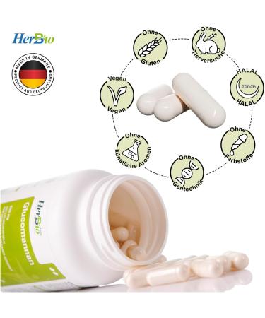 Buy Vegan High-Dose Glucomannan Capsules 500mg - 90 Count - 100% Natural Fiber for Weight Control - No Additives - International Shipping Available - Buy Online on GoSupps.com