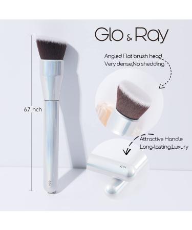Premium Angled Flat Top Kabuki Foundation Brush for Liquid Cream Powder Makeup - G01A - Buy Online on GoSupps.com