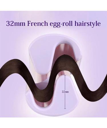 Romantic French Egg Curling Iron Egg-Roll Hairstyle Water Ripple V-Shaped Fast Heating Adjustable Temperature Hair Curler Crimper Styling Tools & Appliances with Multifunctions (Purple) - Buy Online on GoSupps.com
