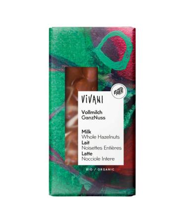 Vivani Vivani - Whole Milk Chocolate with Whole Nuts - 100g - Pack of 10