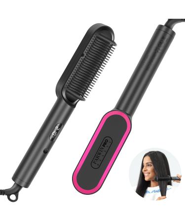 Ion smoothing brush Parwin Pro Beauty Hair Glades brush smoothing brush with LED display Hair Straightener Brush with scalding protection 20s Fast heating 4 temperature settings