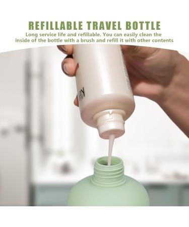 Boutihao 4-Piece Hinged Lid Cream Bottle Set | Refillable Travel Lotion Containers (200ml Green) - Ideal for Shampoo & Creams | International Shipping Available - Buy Online on GoSupps.com