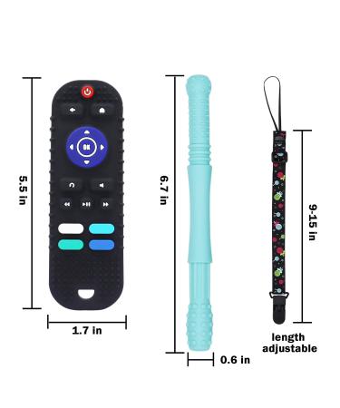 MAYAPHILOS 2-Pack Silicone Baby Teething Toys - TV Remote Control Shape Teether for Babies 6-18 Months - BPA Free Infant Sensory Chew Toy (Black) - Buy Online on GoSupps.com
