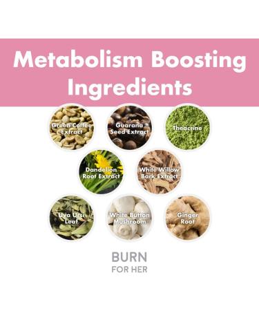 Burn for Her Weight Management Supplement by Foxy Fit - White Willow Bark, Theacrine, Green Coffee Extract (60 Capsules) - Buy Online on GoSupps.com