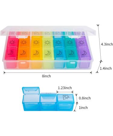 7 Day Weekly Pill Organizer 3 Times a Day - Non-BPA Food Grade Plastic - Lightweight & Travel Friendly - Ideal for Supplements, Vitamins & Medications - Buy Online on GoSupps.com