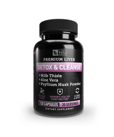 V la Colon Cleanse & Liver Detox Formula Cleanse - 22 Herbs with Milk Thistle Turmeric Aloe Vera and Psyllium Husk | Comprehensive Digestive and Liver Support | Promotes Optimal Detoxification