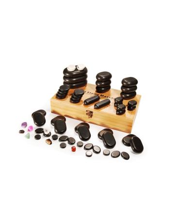 Master Massage Hot Stone Hot massage stones in decorative bamboo box 60 pcs 60 pieces