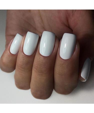 LoveOurHome 240pc White Press on Nails - Medium Square Fake Nails with Adhesive | Gel False Nail Tips for Women & Girls | Perfect Artificial Manicure Decor - Buy Online on GoSupps.com