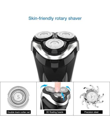 SweetLF Electric Razor for Men- New (Plus 3 Blades) IPX7 Waterproof Wet and Dry Use 120 Running Time Rechargeable Mens Electric Razor 2 Years Warranty (Black) Bright Black - Buy Online on GoSupps.com