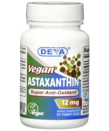 Deva Nutrition Deva Vegan Astaxanthin Veg Capsules, 12 mg, 30 Count 30 Count (Pack of 1)