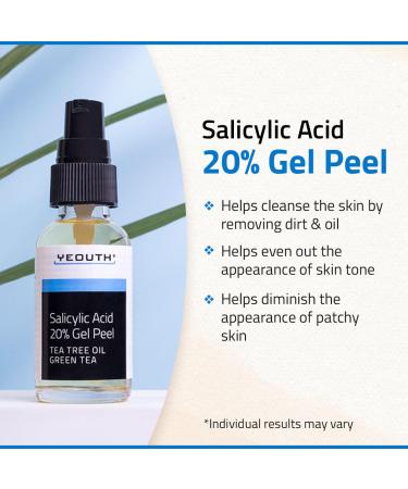 YEOUTH Salicylic Acid Peel 20% - BHA Exfoliator for Clear Skin | Gentle At-Home Exfoliator with Green Tea | 1oz - Buy Online on GoSupps.com