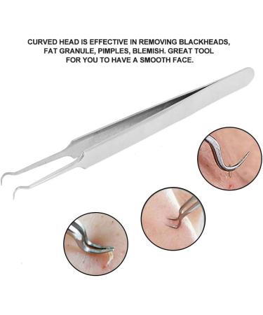 Blackhead Remover Tool Stainless Steel Curved Blemish Fat Granule Pimple Comedone Extractor Popper Tool Acne Removal Face Care Tool with Portable Storage Box - Buy Online on GoSupps.com