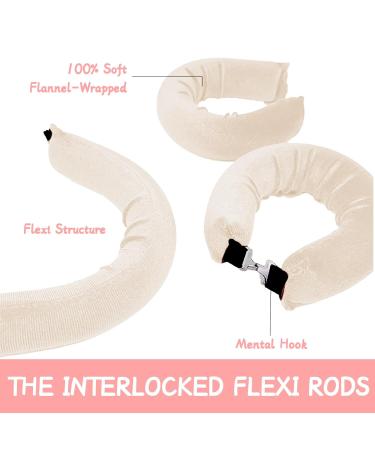 Shop Moguri Heat-Free Curlers - 3 Flexi Poles for Effortless Overnight Curls | Perfect for All Hair Types | Cream Color - Buy Online on GoSupps.com