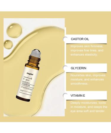  MagiSel Eye serum eye roller castor oil eye cream for dark circles and puffiness eye care anti-aging castor oil serum with 360 massage ball reduces - Buy Online on GoSupps.com