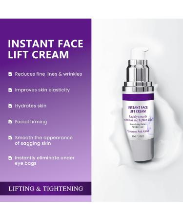 Instant Face Lift Cream - Anti-Aging Moisturizer & Wrinkle Serum for Women | Skin Tightening with Hyaluronic Acid - Buy Online on GoSupps.com