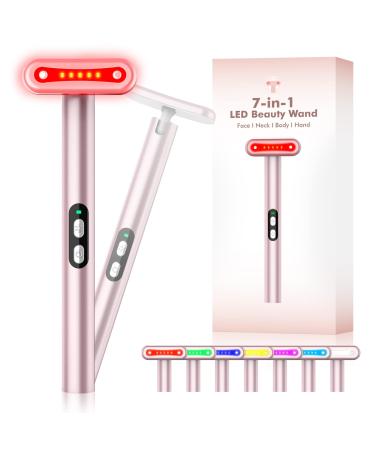 Red-Light-Therapy-for-Face  7 in 1 LED Light Therapy Eye Equipment for Skin Care at Home Red Light Therapy Face Massager Skin Rejuvenation Light Rose Golden