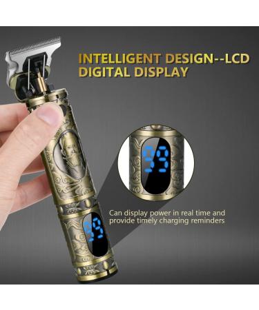 Uraqt Haircutor: Professional Men's Hair Trimmer & Beard Trimmer with LED Display - Precision Cutting USB Charging Bronze Finish - Buy Online on GoSupps.com